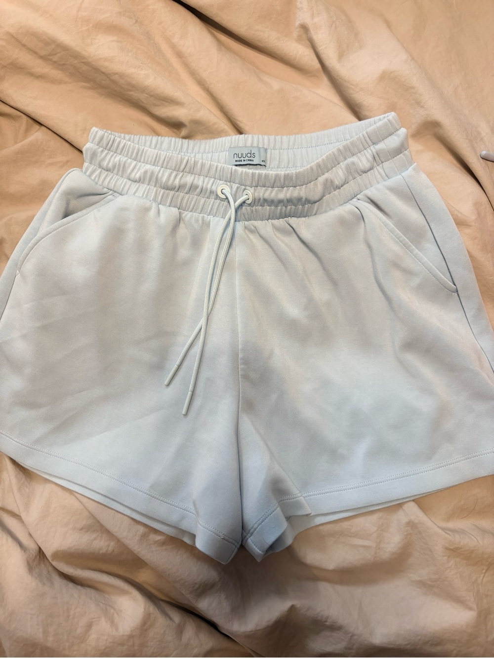 nuuds Light Blue Women's Soft Motion Drawstring Lounge Shorts